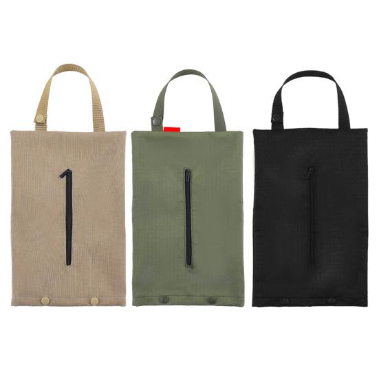 Camping Hanging Tissue Storage Bag with Handle Heavy Duty Oxford Cloth Waterproof Car BBQ Picnic Outdoor Napkin Holder Dispenser Pouch