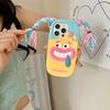 For iPhone 16 Pro Max Silicone Case Cute Colorful Braids Girl Design Shockproof Phone Back Cover