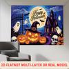 Party Backdrop Halloween Flat Spooky Pumpkins Ghosts Skulls Showers Birthdays Weddings Photo Booth Decor Front Door Decor