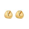 Gold Color Geometric Punk Hoop Earrings for Women Trendy  Unique Design Ear Buckle Classic Jewelry Gifts Wholesale