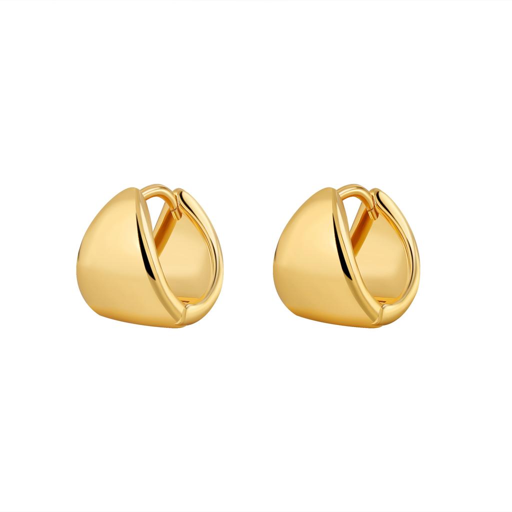Gold Color Geometric Punk Hoop Earrings for Women Trendy  Unique Design Ear Buckle Classic Jewelry Gifts Wholesale