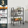 Multi-Layer Kitchen Storage Rack with Wheels for Microwave and Vegetables