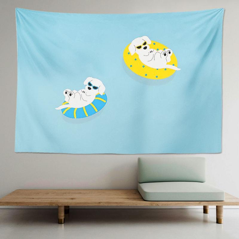 Cute Dog Tapestry Aesthetic Wall Hanging Bedroom Living Room Children's Room Boho Wall Art Decor Home Decoration