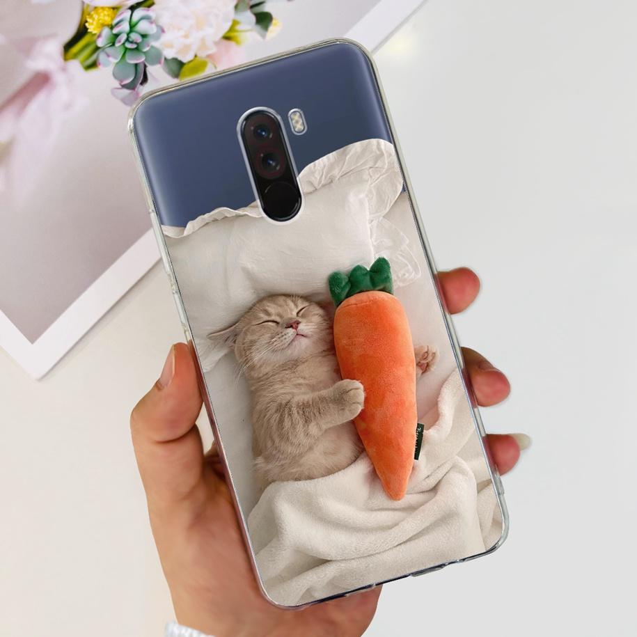 Para Xiaomi Pocophone F1 Funda Poco F1 Moda Flor Cubierta Silicona Suave Delgada Funda de Teléfono Para xiaomi Pocophone F1 Global F 1 Funda