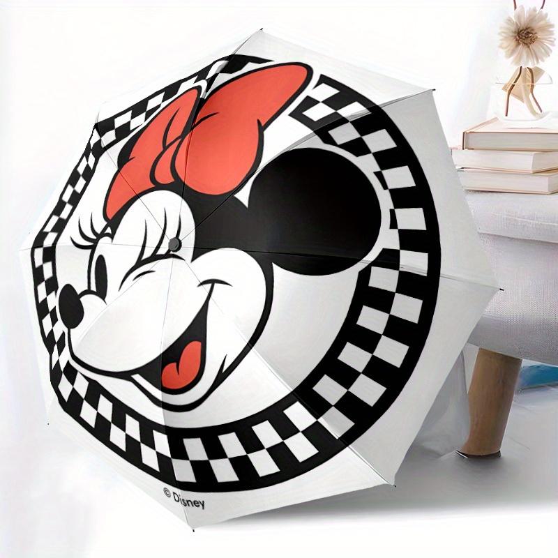 1pc Minnie Mouse Automatic Folding Umbrella: Compact 8-rib Design Cartoon Travel Companion for Outdoor, Casual Accessory