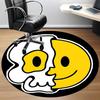 1pz Tappeto Teschio, Smiley, Rotondo Antiscivolo Durevole Grande Formato per Ufficio, Adatto per Ufficio