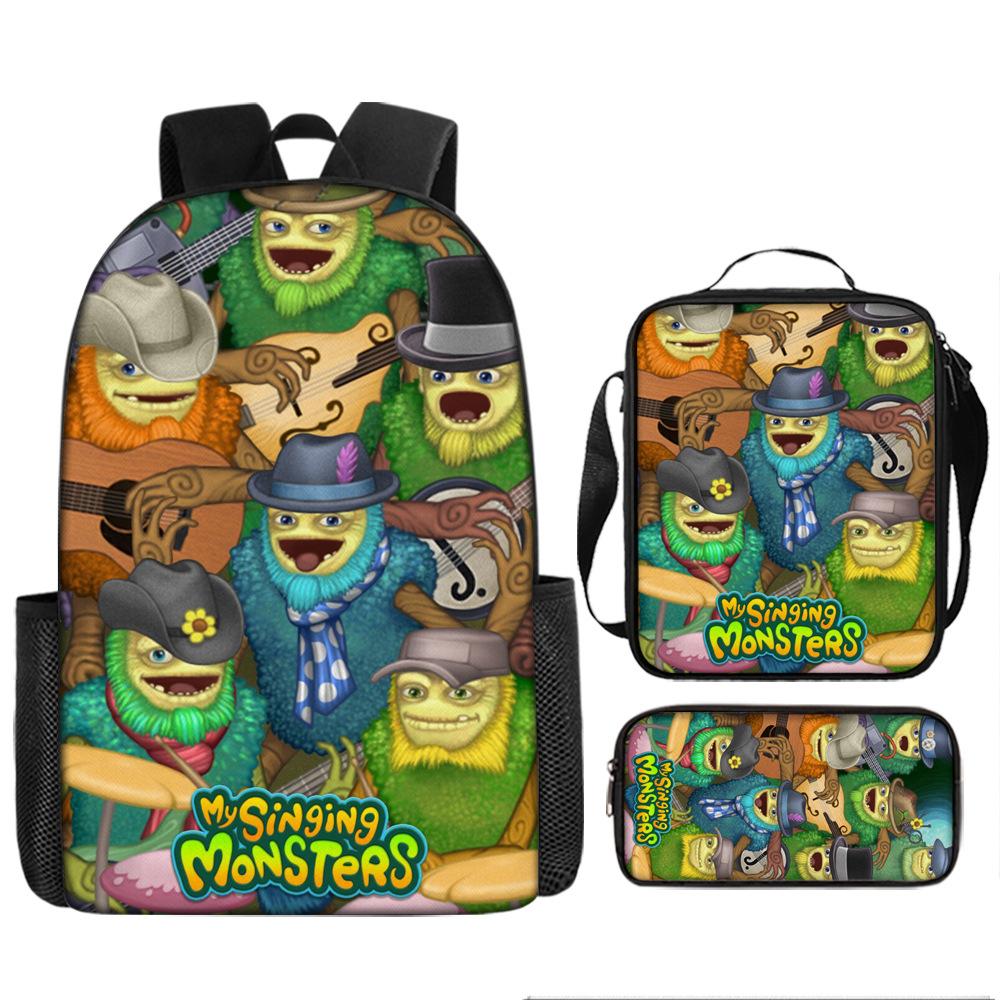 Monster music cartoon animation primary school third or fourth grade light burden reduction primary and secondary school students storage bag