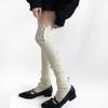 Japanese Ballet Styles Thigh High Leg Warmer Ribbed Knitted Split Buttons Over Knee Footless Socks for Fashionable Women