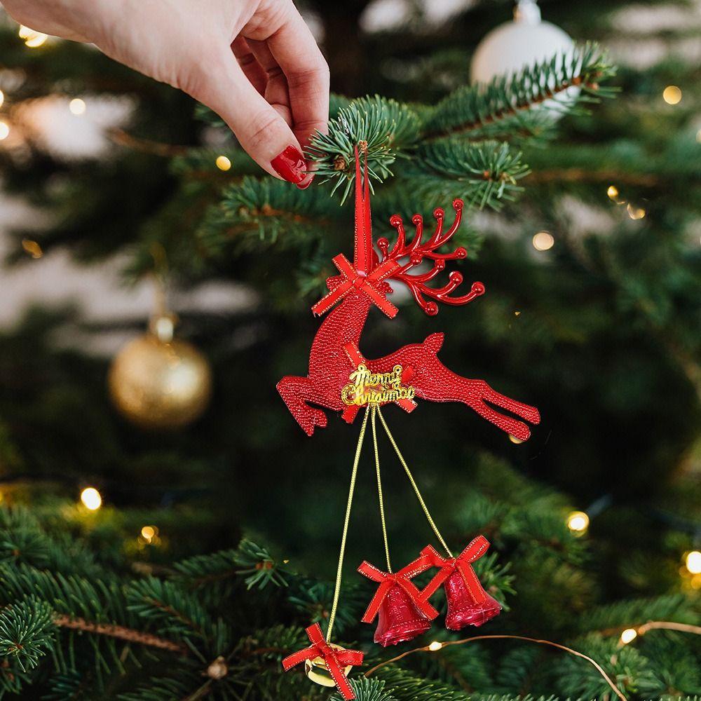 Plastic Fawn Bells Ornament Cute Deer Bell Pendant  Home New Year Gifts
