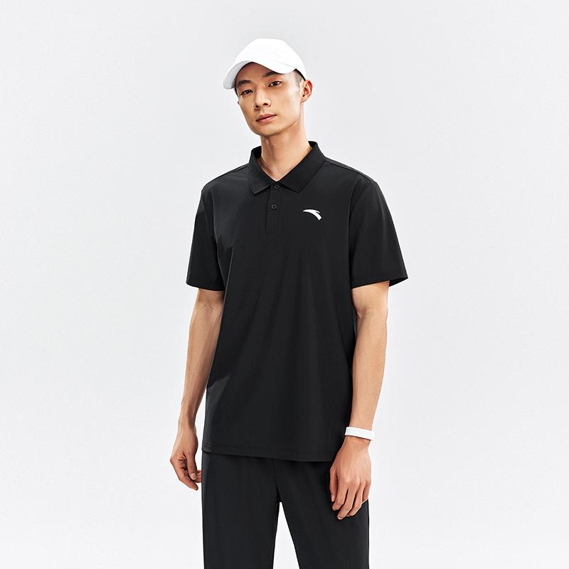 Anta Training Long Pants Knitted Polo Shirt Summer Casual Sports Set Men sets Basic-Black 952627209-4