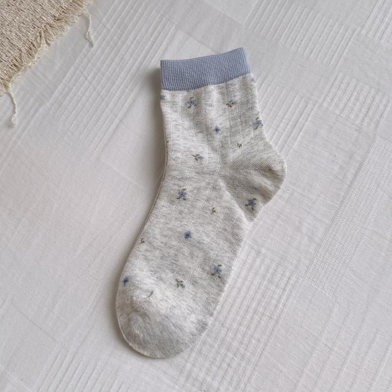 

Summer Lightweight Children s Short Socks with Floral Pattern, Boneless, Loose Fit, Ballet-style Mesh Breathable Cotton Socks 1 pair