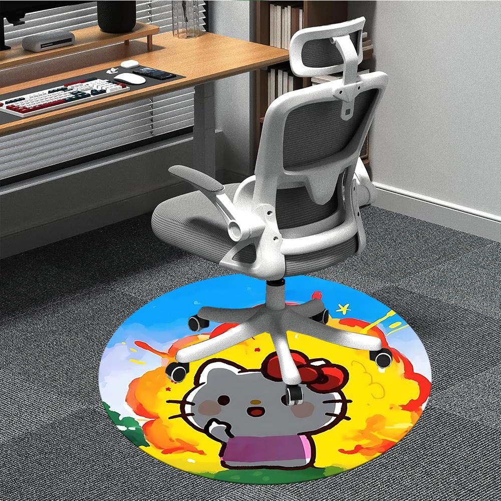 

1pc Hello Kitty Chair Carpet for Office Non Slip, Machine Washable Rug for Office, Room Holiday Decor for Christmas, Birthday Polyester 80cm