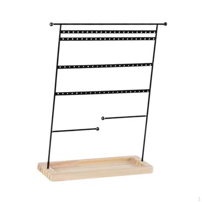 Porta Orecchini Organizzatore di Gioielli Vassoio in Legno Bracciali Scrivania Espositore Supporto per