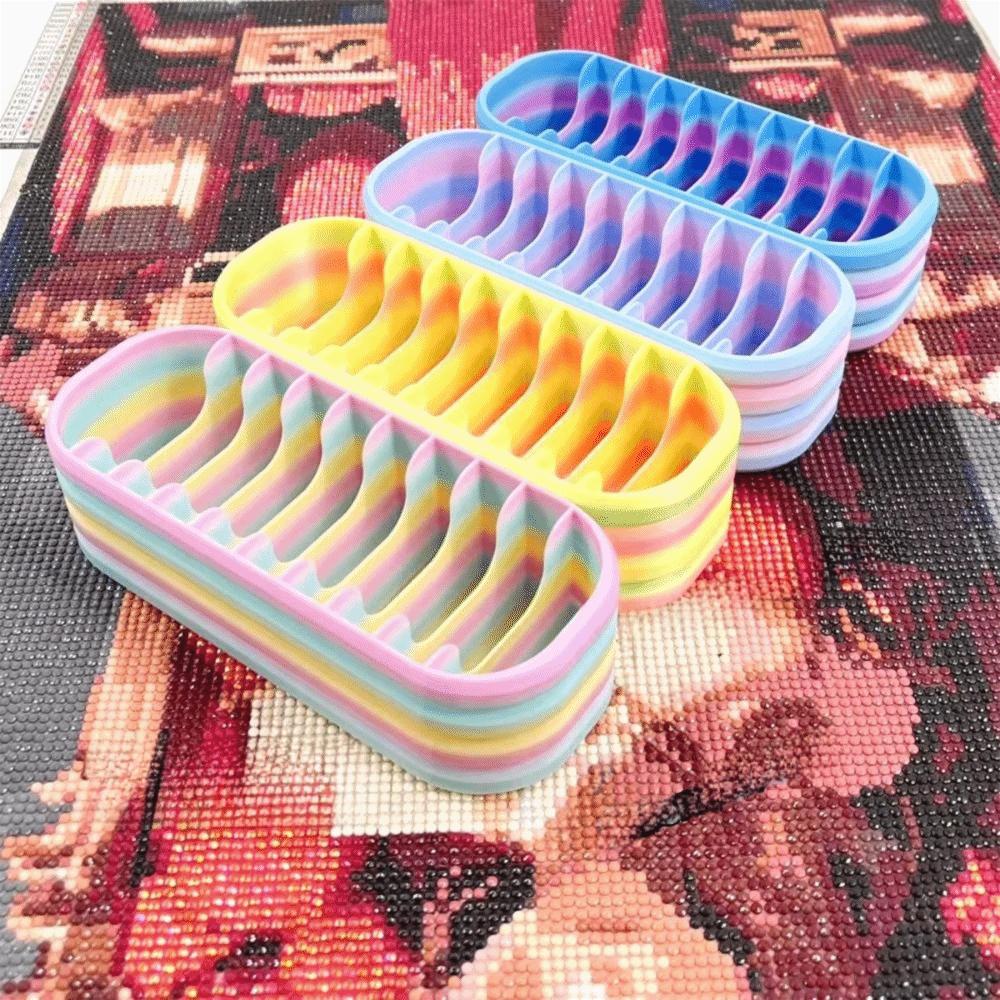 Gradient Color  Packets Storage Box 10 Grids  Art Bead Storage Case   Art