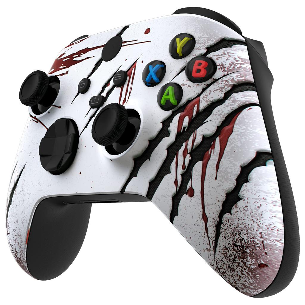 custom front housing shell for Xbox Series featuring a heavy cover faceplate for Xbox Series and Xbox Core not eXtremeRate's X/S, horror-inspired