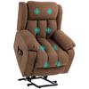 Electric Riser Massaging Reclining Armchair with Remote Control, In Fabric, 91x93x103cm, Brown