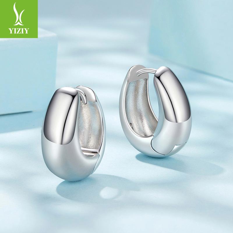 

Модные серьги-кольца Ol с серебряной иглой 925 пробы, простые темпераментные серьги, универсальные в стиле холодного ветра, тонкие серебряный