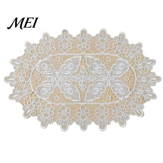 Decorative Table Covers for Weddings White Lace Doily, Elegant Retro Placemat, Embroidered Placemats Dining Mat, Rectangular Round Oval Doilies