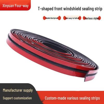 T-Shaped Car Sealing Strip for Windshield, Sunroof, and Tailgate - Soundproof and Waterproof.