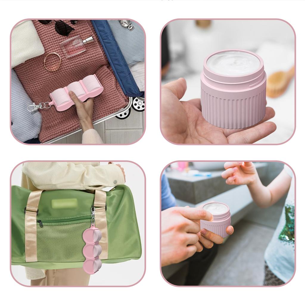 3 Piece Lotion Jar Refillable Empty Cosmetic Storage Containers Leak-Proof Portable Skin Products Storage Box Silicone Durable