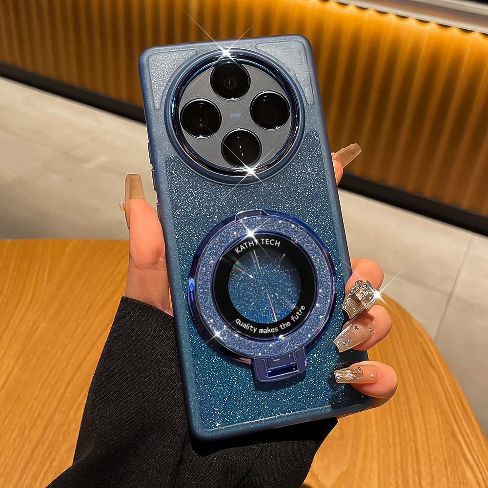 Pro VIVO X200 X100S Pro Pouzdro Měkké Třpytivé S Prstenovým Stojanem Magnetický Ochranný Zadní Kryt Pouzdro Pro VIVO X200 Pro Mini X100 Ultra