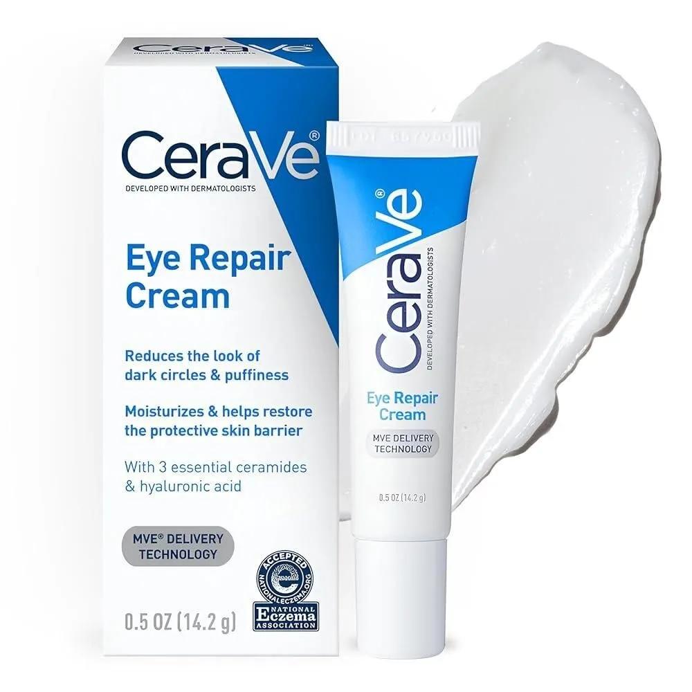 

CeraVe Eye Repair Cream 14.8ml (0.5oz) Eye cream for dark circles and puffiness, unscented
