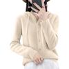 Women's Fashionable Color Hooded Drawstring Long Sleeved Button Loose Base Sweater Knitted Sweater Top