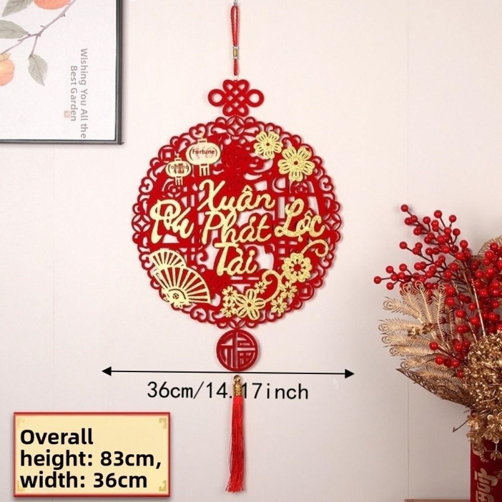 Traditional Lunar New Year Decorations Tassels Chinese Style Goat Year Festival Pendants Blessing Word Fan Shape