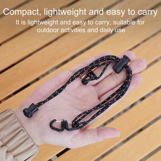 Outdoor Lamp Hanging Rope Adjustable Multi-purpose Reflective Rope Backpack Waist Tent Camping Lantern Hanging Cord with Rotary Hook
