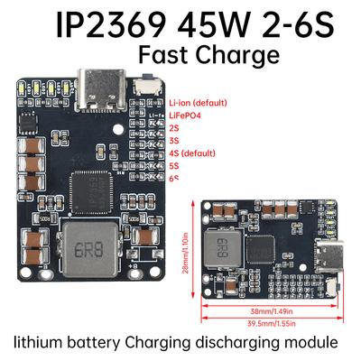 IP2369 2~6S 45W Li-ion Battery Charger/Discharger Module for Mobile Power/Drone Charge Protection Module Type C Interface
