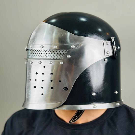Barbuta Visor Helmet Medieval Knight 18g Mild Steel LARP Cosplay Halloween Costume Barbuta Warrior Helmet Best Gift