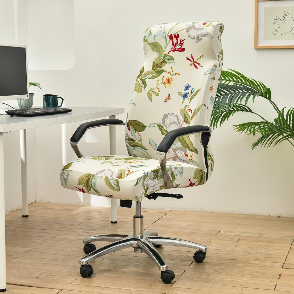 Funda para silla con cremallera de oficina, funda giratoria para silla de Hotel, reposabrazos unidos, funda protectora elástica para silla de jefe