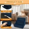 3 Step Dog Stair 10.63Inch High Sponge Pet Stair with Cloth Cover Removable Washable Pet Safety Ramp Pet Supplies Accessories