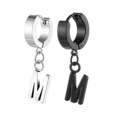 Simple Style Letter M Pendant Drop Earrings For Women Man Party Dress Matching Jewelry Alphabet Earring Gifts