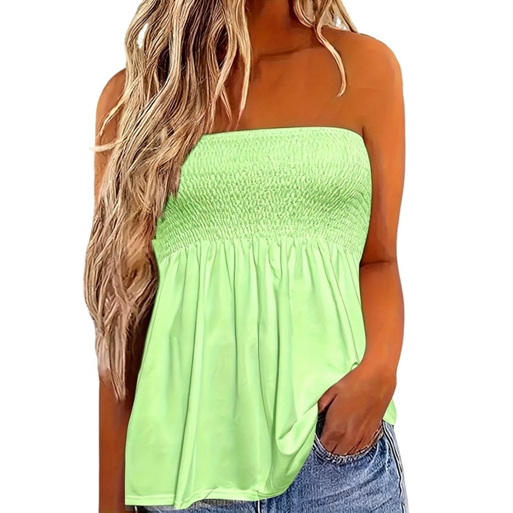 Women s Summer Strapless Top Sleeveless Bandeau Tanks M