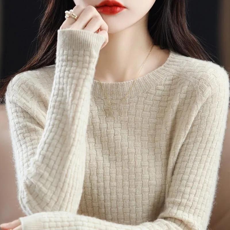 Women Autumn Winter O-neck Pullover Warm Casual Sweater Pulls Jumpers Korean Knitwear Bottoming Shirt