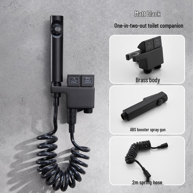 White Bathroom Bidet Toilet Spray Gun Set with Faucet Washer