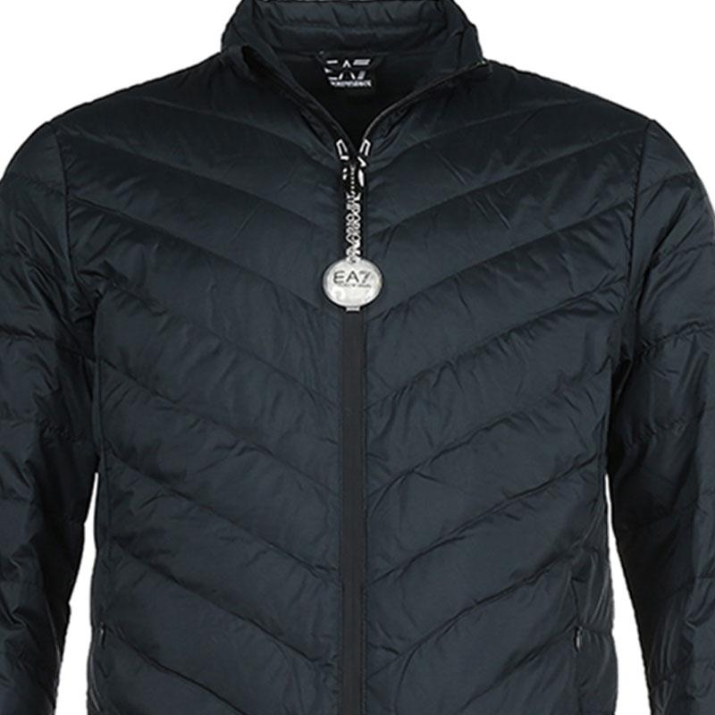 Emporio Armani Solid Color Quilted Stand Collar Down Jacket Men Jackets Navy-Blue 8NPB06PNE1Z1578