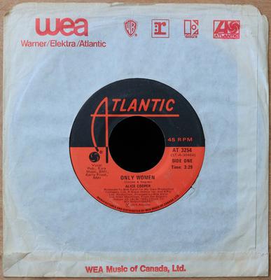 Disque 7 pouces ALICE COOPER - Only Women AT3254 Atlantic 1975 Canada Rock Occasion