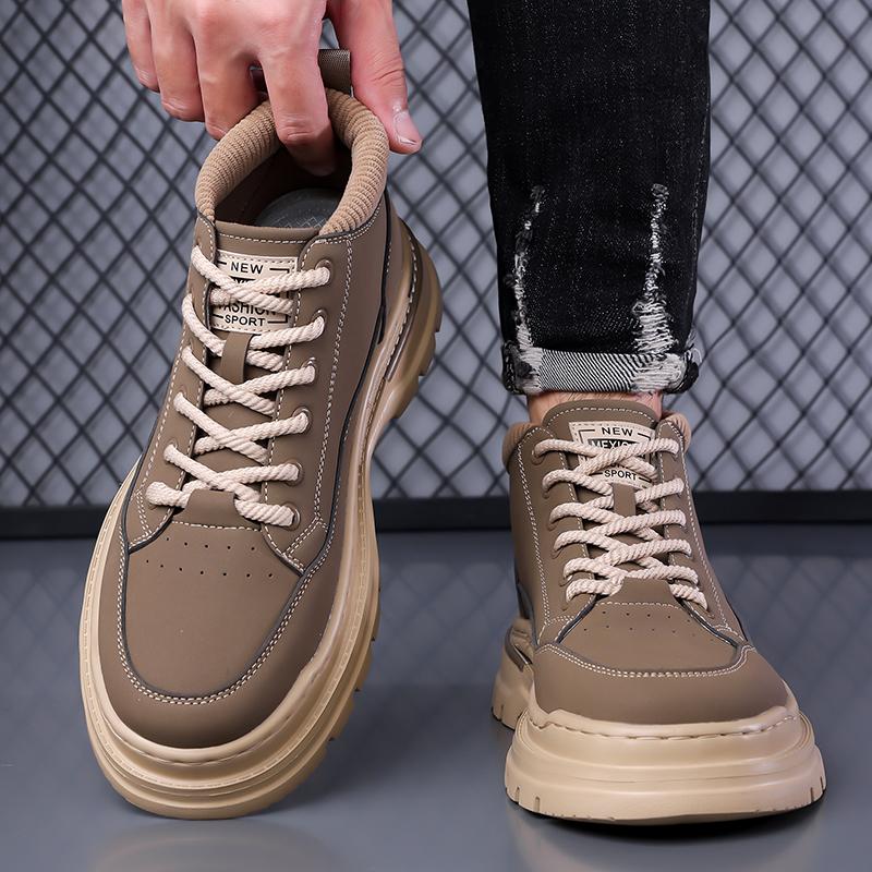 Fashion Spring Men's Boots High Quality Casual Leather Ankle Boots Comfortable Outdoor Hking Sneakers Designer Luxury Handmade Men Shoes