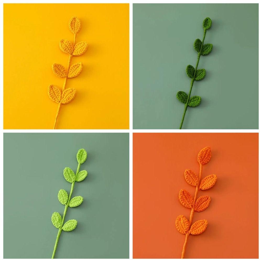 Handmade 3D Leaf Bookmark Knitted Leaf Book Page Marker High Quality Leaf Book Clip