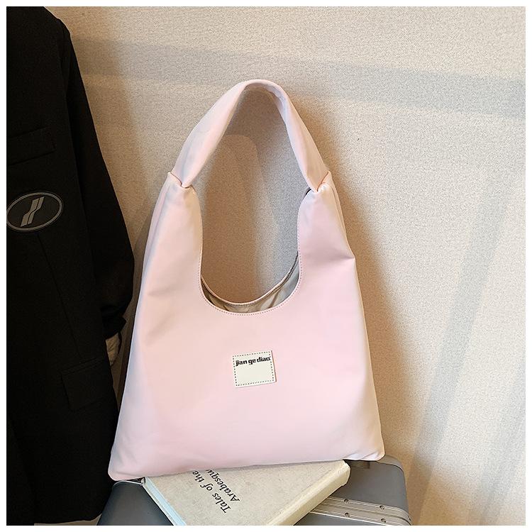 

Нишевая дизайнерская сумка через плечо большой вместимости однотонная сумка женская повседневная сумка-тоут для покупок сумка-тоут розовый