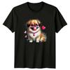 Cute Fluffy Dog Heart Glasses Love Animals Unisex Unisexs Graphic Tee Shirt
