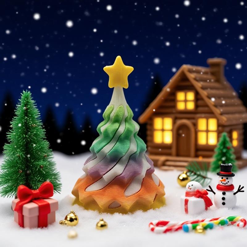 3D Printed Christmas Tree Christams Decoration Desk Ornament 3D Printed Figure Christams Gift for Guestd Home Decorations