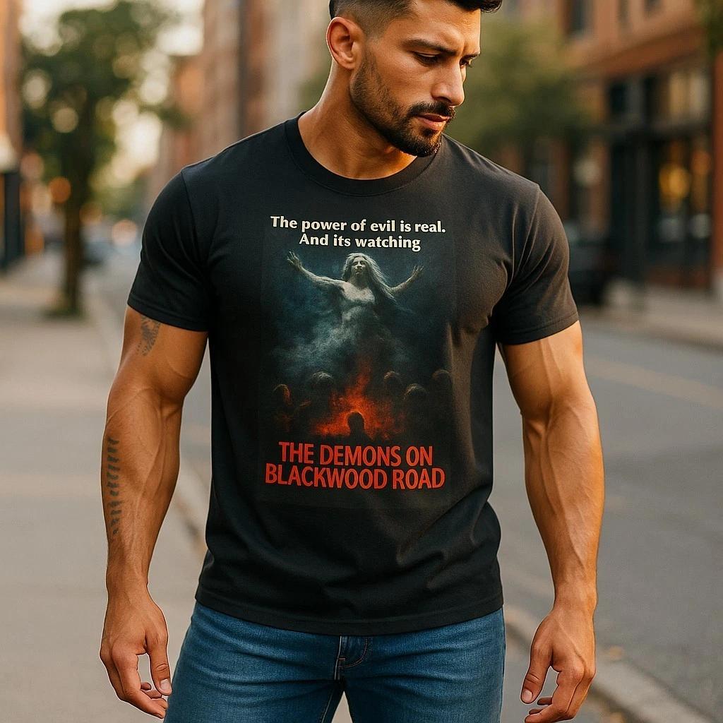 Spooky Graphic Tee, Horror 80s Movie Poster T-Shirt Halloween Apparel Cotton Tee S