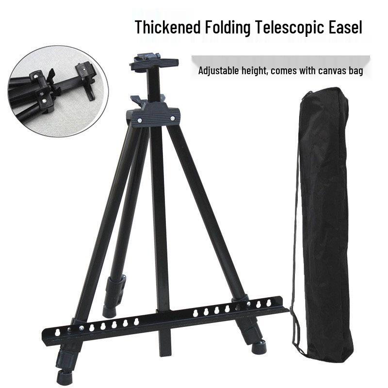 Thickened Iron Folding Art Easel: Triangular Display & Fluorescent Board Stand