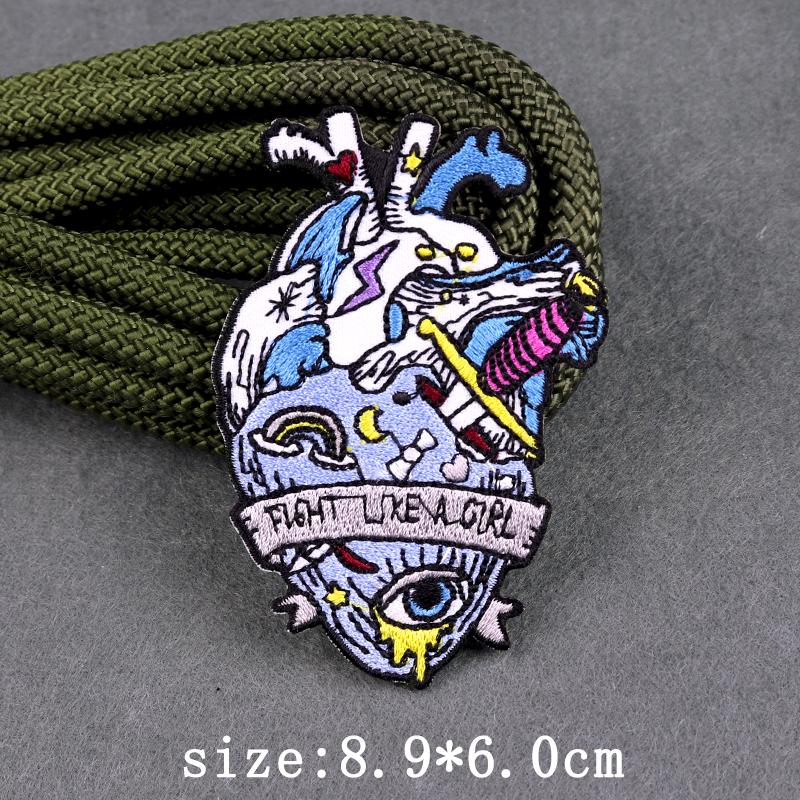 Heart Landscape Patch Iron On Patches For Clothing Wilderness Outdoor Embroidery Patches For Clothes Adventure Patch Stickers