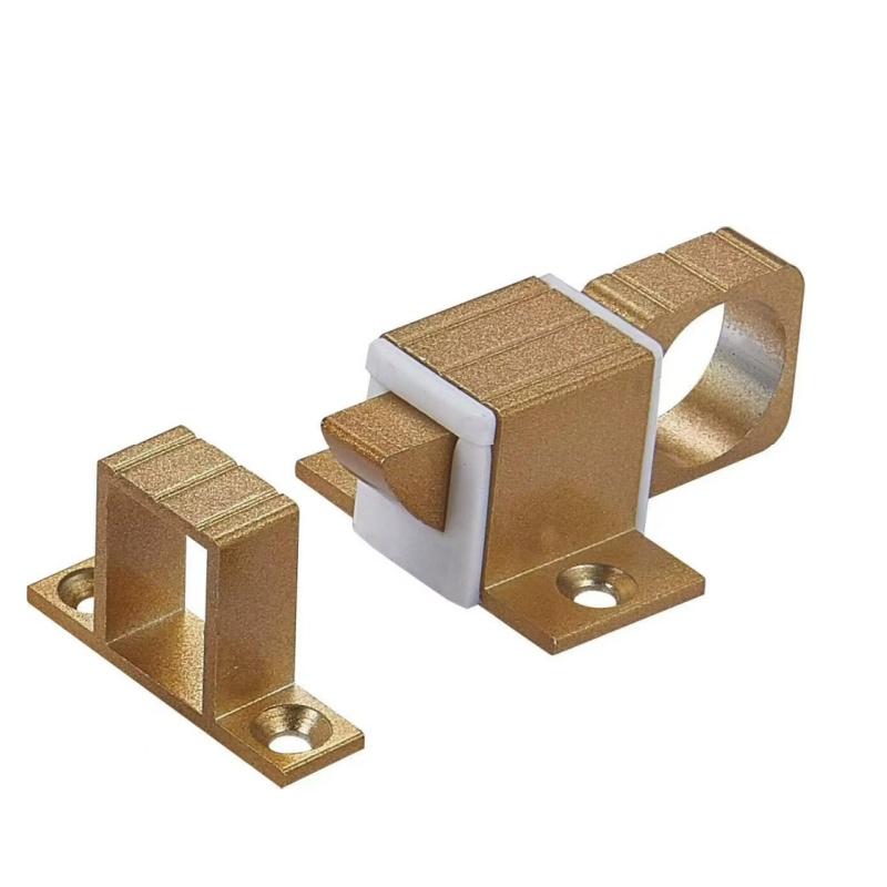 Automatic Self-Closing Latches Spring Slide Door Lock Aluminum Alloy Door Bolts Security Pull Ring Locks for Window,Gate,Cabinet