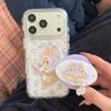 New 2026 Cute Floral Bunny Magnetic Phone Case For iPhone 17 16 15 14 Pro Max Bling Lens Pink Purple Clear Shockproof Cover For