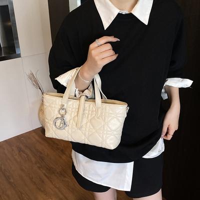 Textur klassische Diamanttasche Damenmode vielseitiges Temperament für den Arbeitsweg Schulter Messenger Bag Handtasche